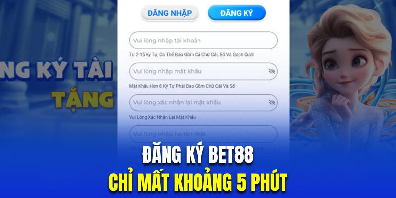 Quá trình mở tài khoản cá cược tại casino chỉ mất khoảng 5 phút